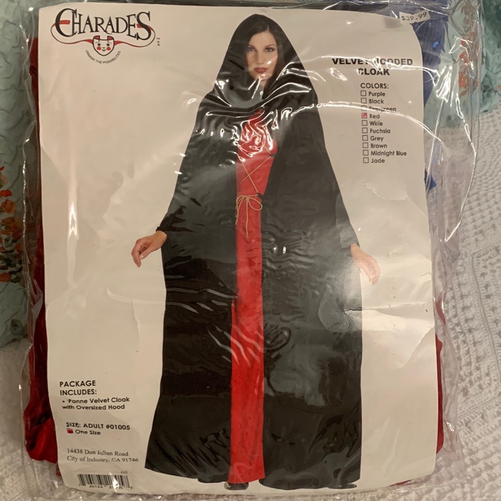 Red Velvet Hooded Cloak